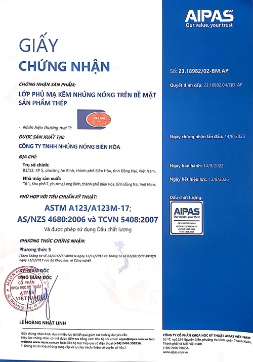 Chứng nhận ASTM-2023-AIPAS-1